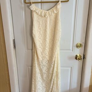 Ivory Lace fairy cottage core whimsical boho sundress size M